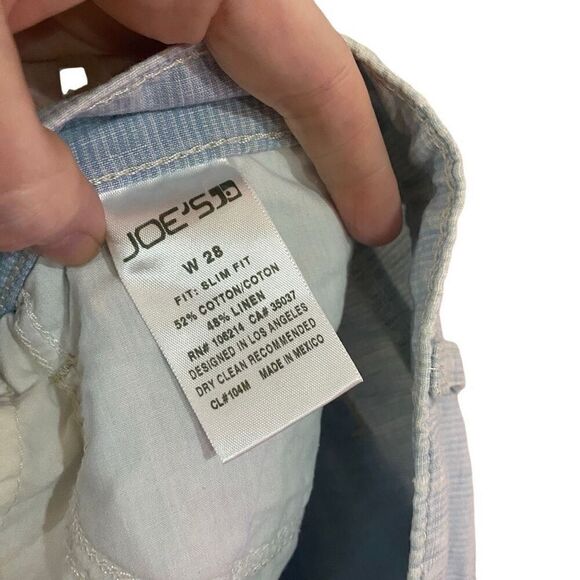 Joes NWT size 28 Slim fit blue striped linen pant - Picture 5 of 5